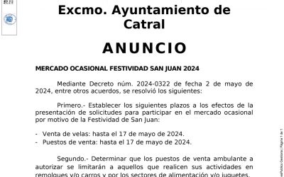 Apertura de plazos mercado ocasional San Juan 2024